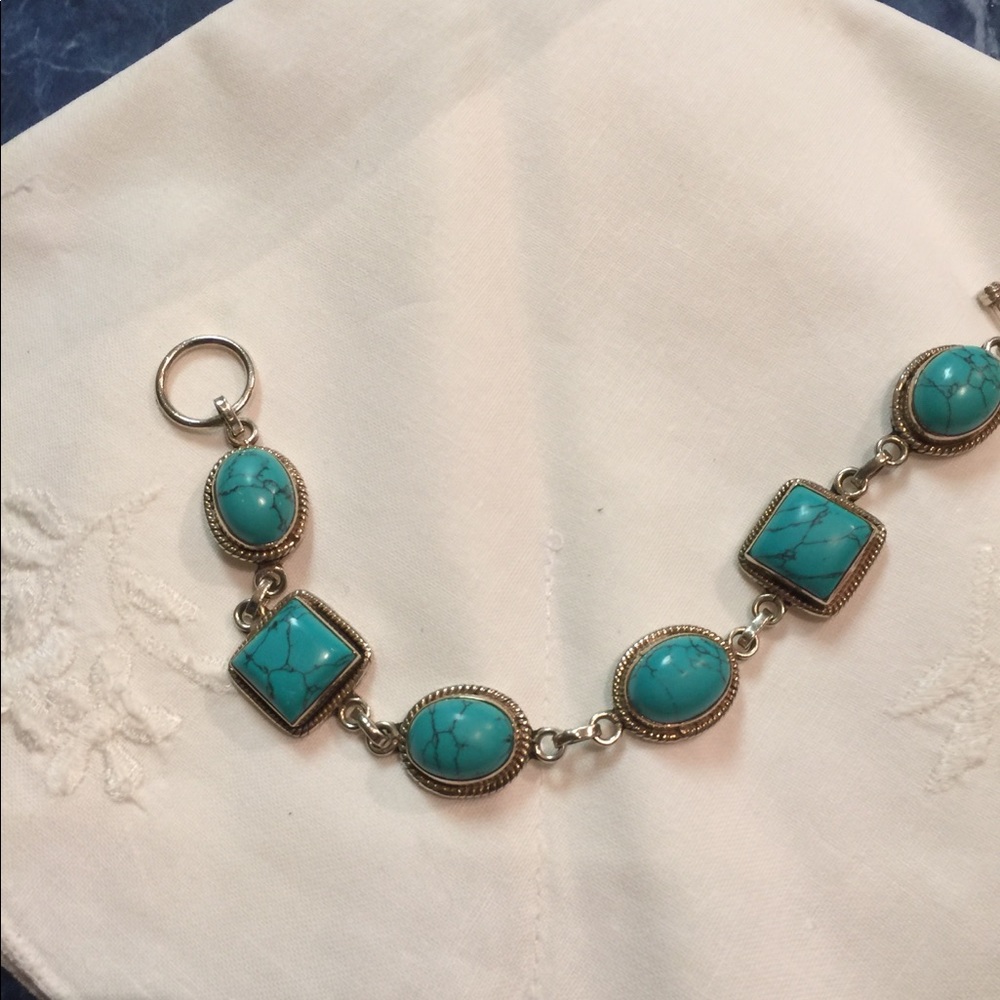 Sterling silver and turquoise bracelet